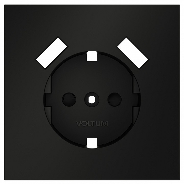 Накладка для розетки с заземлением и со шторками и 2хUSB type A Voltum S70 VLS000908