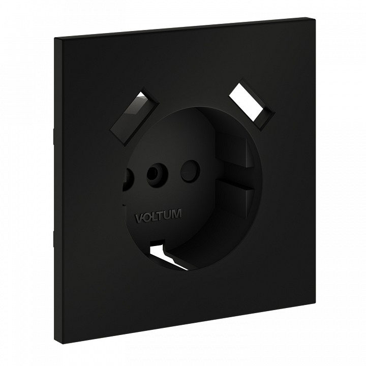 Накладка для розетки с заземлением и со шторками и 2хUSB type A Voltum S70 VLS000908