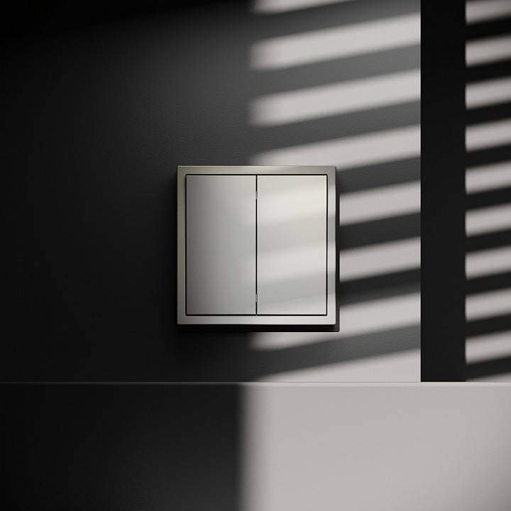 Выключатель проходной двухклавишный без рамки Voltum S70 VLS020304