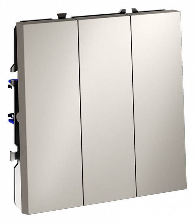 Выключатель трехклавишный без рамки Voltum S70 VLS030103