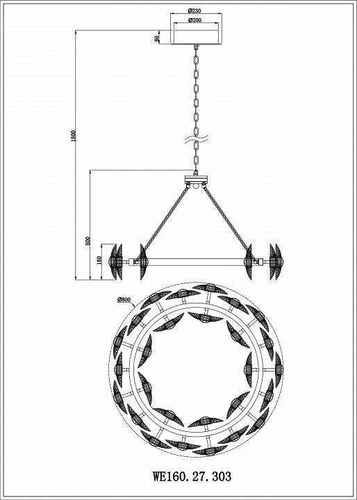 Подвесной светильник Wertmark Pamela WE160.27.303