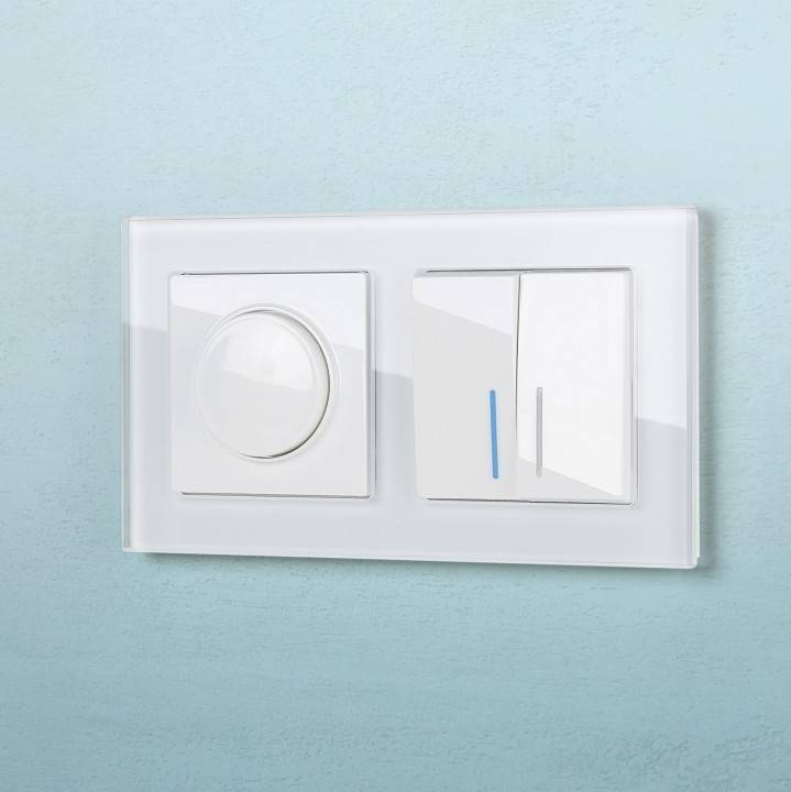 Выключатель двухклавишный с подсветкой без рамки Werkel W112 4 W1120101