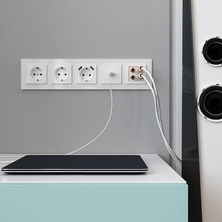 Розетка акустическая Werkel без рамки белая a051376