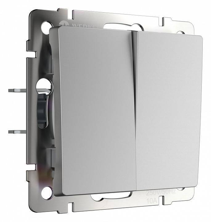 Выключатель проходной двухклавишный Werkel серебряный W1122006