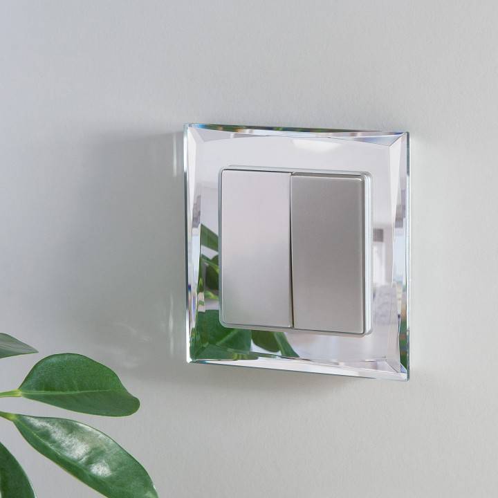 Выключатель проходной двухклавишный Werkel серебряный W1122006