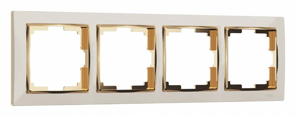 Рамка на 4 поста Werkel Snabb (слоновая кость/золото) W0041932 Snabb (слоновая кость/золото)