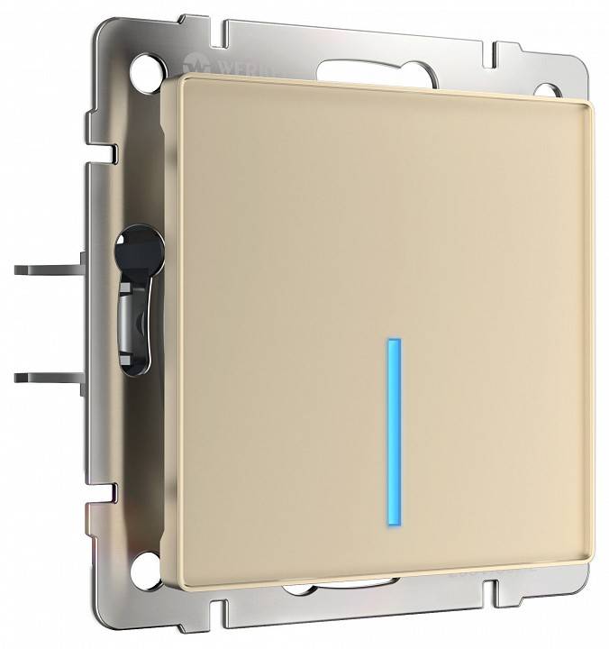 Выключатель сенсорный одноклавишный Werkel с подсветкой без рамки шампань W4510011