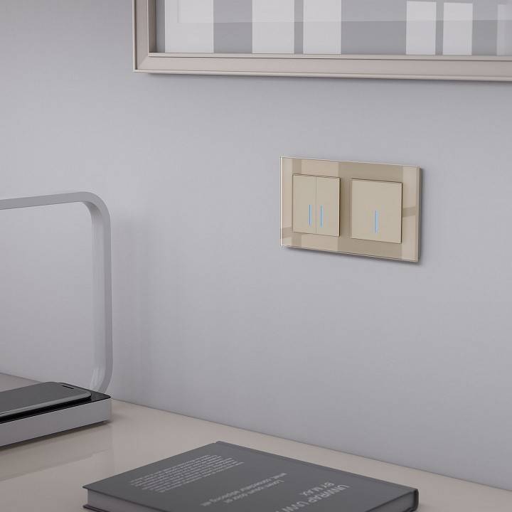 Выключатель сенсорный одноклавишный Werkel с подсветкой без рамки шампань W4510011