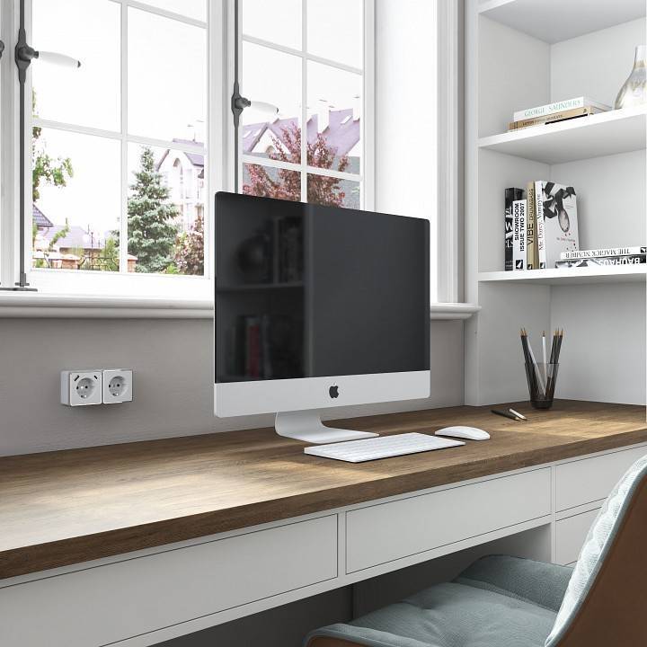 Розетка с заземлением и с шторками и USB Werkel Gallant (белая) W5071701