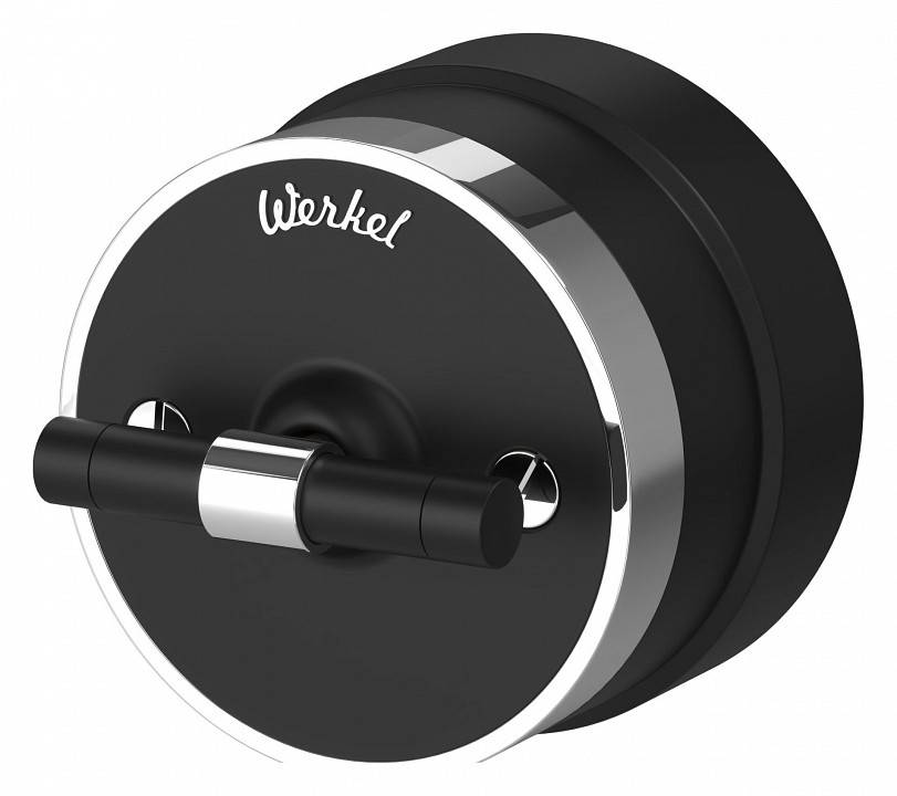 Выключатель двухклавишный с корпусом Werkel Vintage хром, черный W5822051