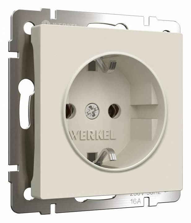 Розетка с заземлением, без рамки Werkel Айвори матовый W1171062