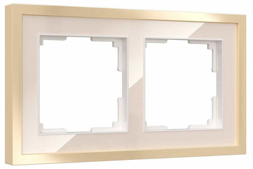 Рамка на 2 поста Werkel Baguette айвори/латунь W0022851