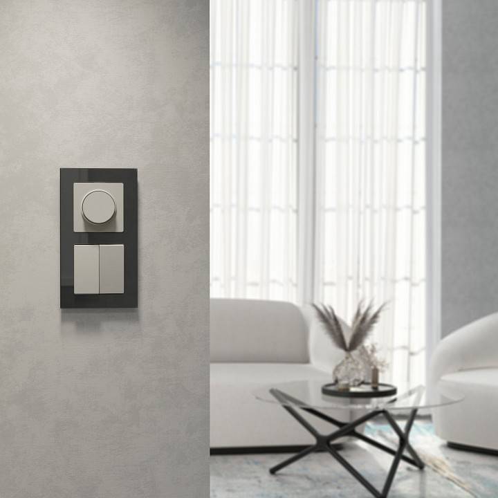 Выключатель проходной двухклавишный без рамки Werkel дымчатый W1222004