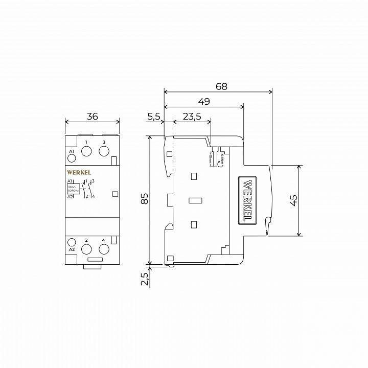 Контактор двухмодульный Werkel Контакторы W942M40O