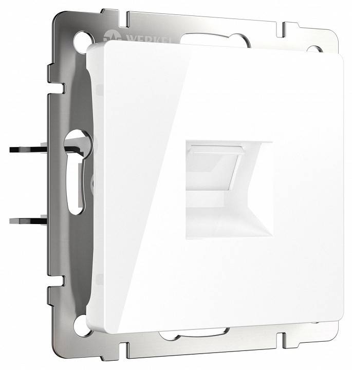 Розетка Ethernet RJ-45 и со шторками, без рамки Werkel белый W5120101