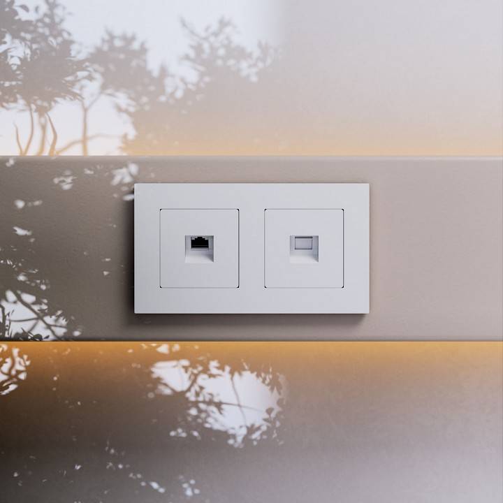 Розетка Ethernet RJ-45 и со шторками, без рамки Werkel белый матовый W5120001