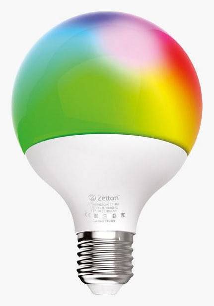 Умная светодиодная лампа Zetton Smart Wi-Fi Bulb E27 10 Вт 2700-6500 K ZTSHLBRGBCWE271RU