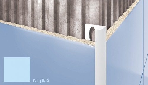 Профиль для плитки ПВХ внешний Cezar 9 мм голубой D120