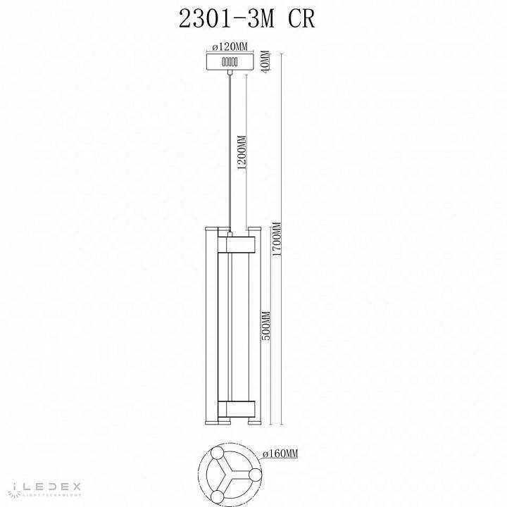 Подвесной светильник iLedex Rocks 2301-3M CR