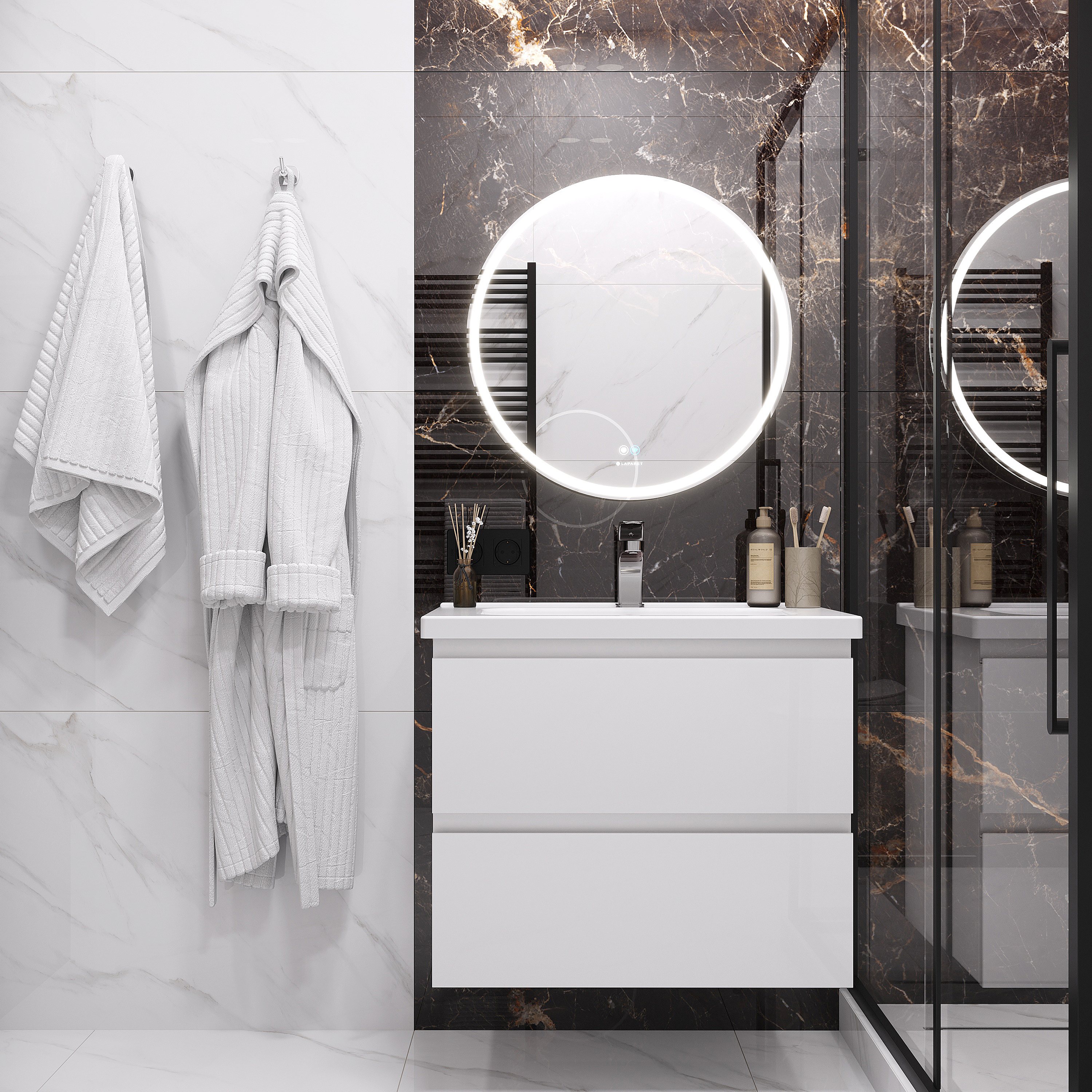 Зеркало круглое Laparet Electra D60 см с подсветкой и антизапотеванием electra. D60