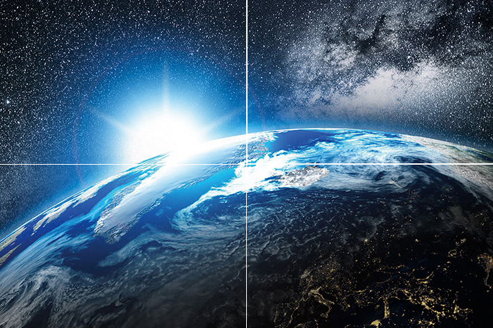 Панно Муза-Керамика Orbit из 4-х плиток 60х40 см P4D252