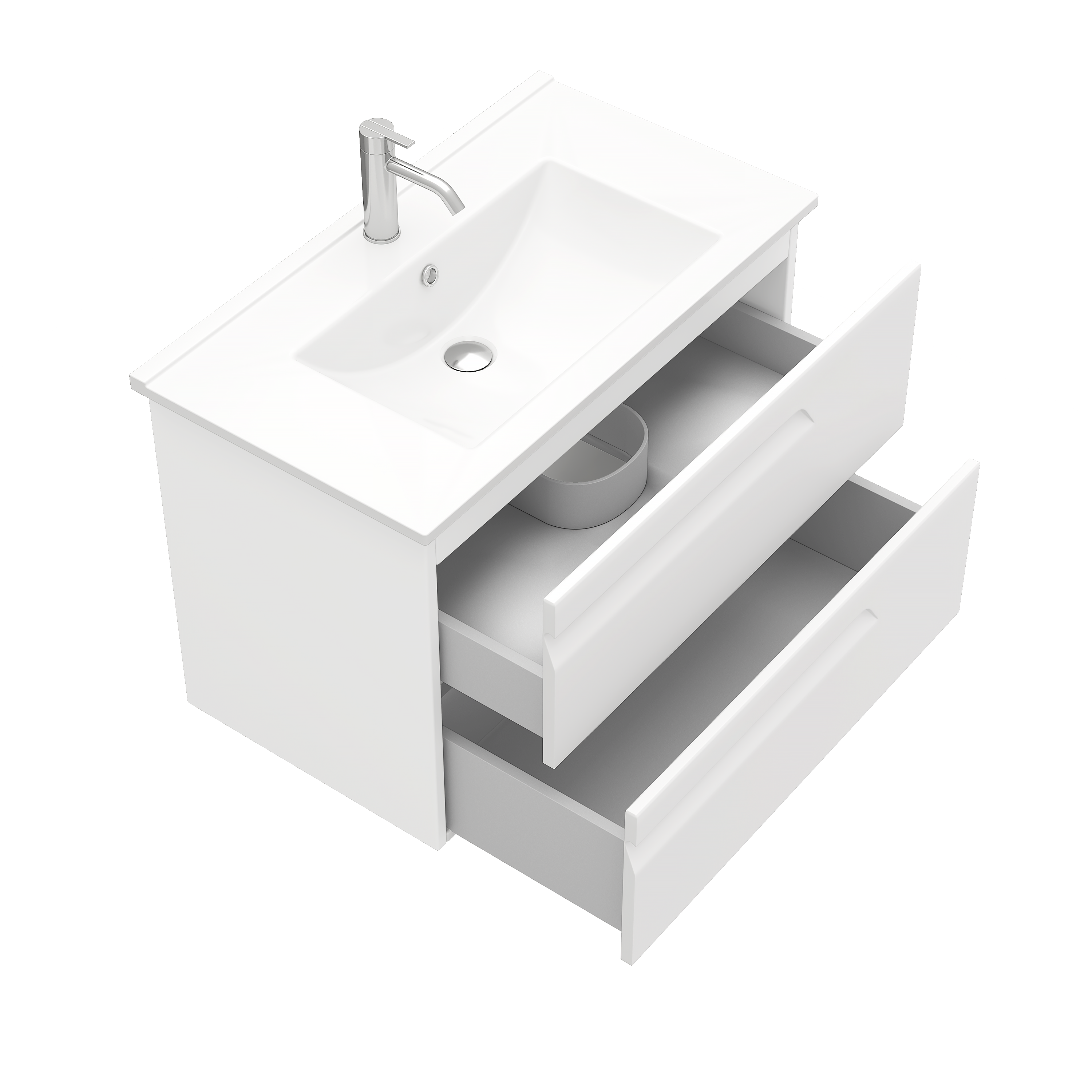 Тумба под раковину подвесная Laparet ATLAS 80 для раковины Creavit Su 80 белый матовый LA-WCAB-80-122