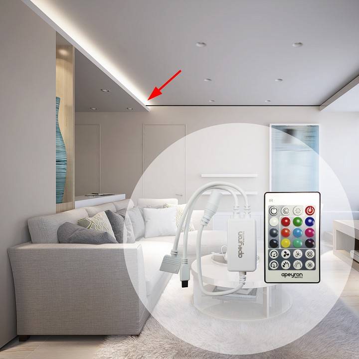 Контроллер-регулятор цвета RGBW с пультом ДУ Apeyron Electrics  04-29