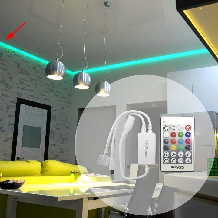 Контроллер-регулятор цвета RGBW с пультом ДУ Apeyron Electrics  04-29