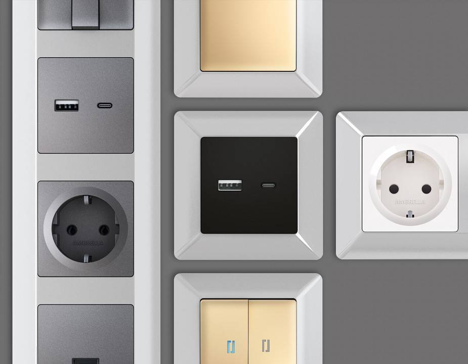 Рамка на 4 поста Ambrella Volt Line AF110404