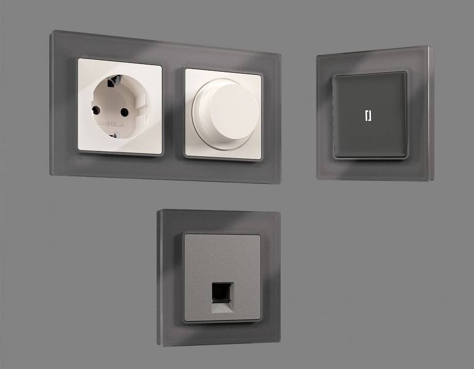 Рамка на 3 поста Ambrella Volt Platos Стекло органическое AF330653