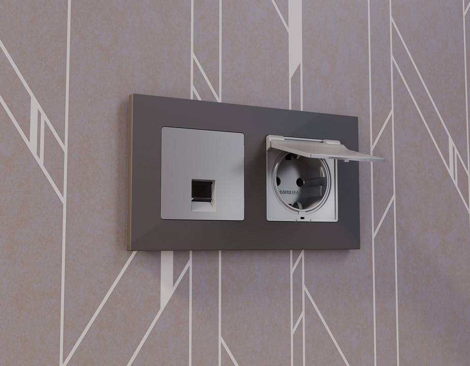 Накладка для розетки RJ-11 или RJ-45 Ambrella Volt Quant AP5120