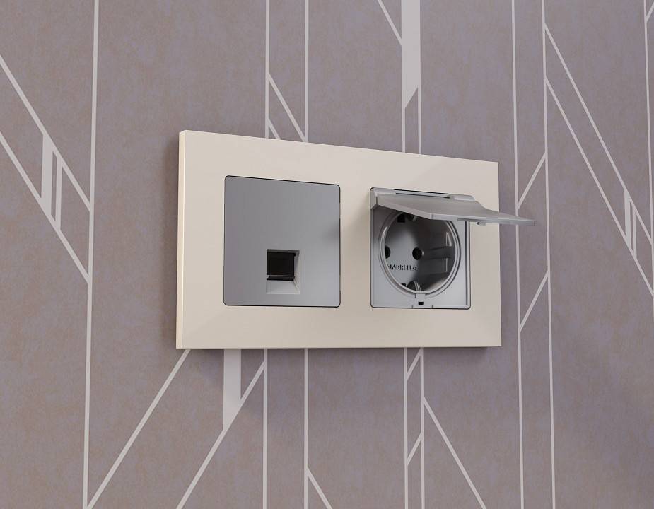 Накладка для розетки RJ-11 или RJ-45 Ambrella Volt Quant AP5120