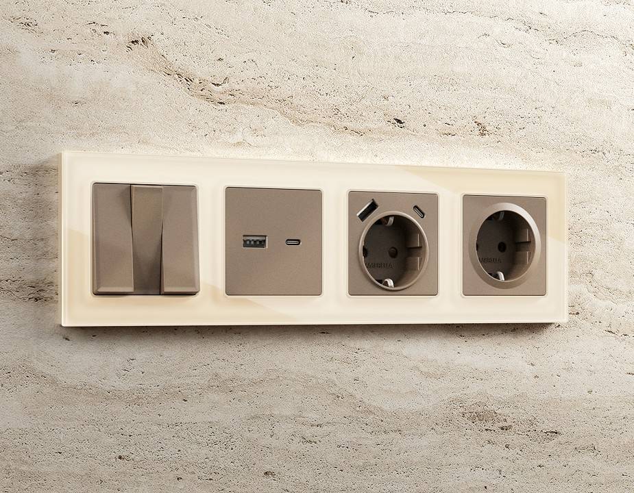 Накладка для розетки с заземлением Ambrella Volt Quant AP6360