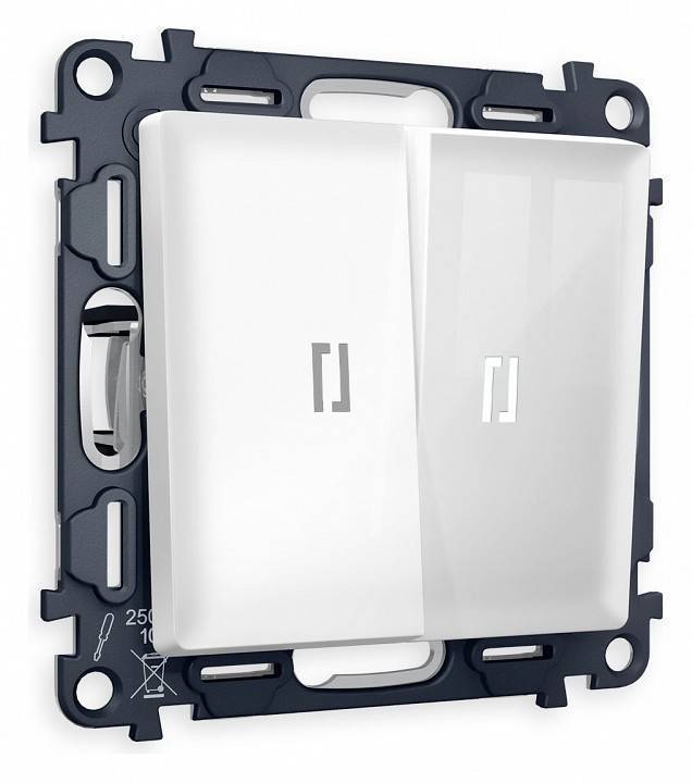 Выключатель двухклавишный с подсветкой без рамки Ambrella Volt Quant MA104015