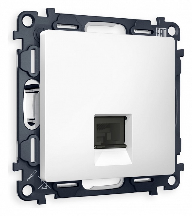 Розетка Ethernet RJ-45 и со шторками, без рамки Ambrella Volt Quant MA132010