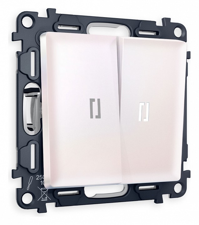 Выключатель двухклавишный с подсветкой без рамки Ambrella Volt Quant MA204015