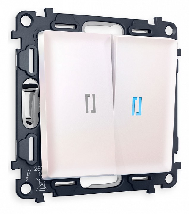 Выключатель двухклавишный с подсветкой без рамки Ambrella Volt Quant MA204020