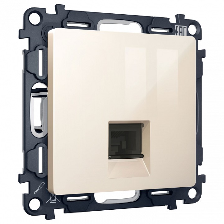 Розетка Ethernet RJ-45 и со шторками, без рамки Ambrella Volt ALFA MA312005