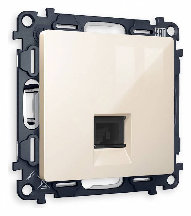 Розетка Ethernet RJ-45 и со шторками, без рамки Ambrella Volt Quant MA312010