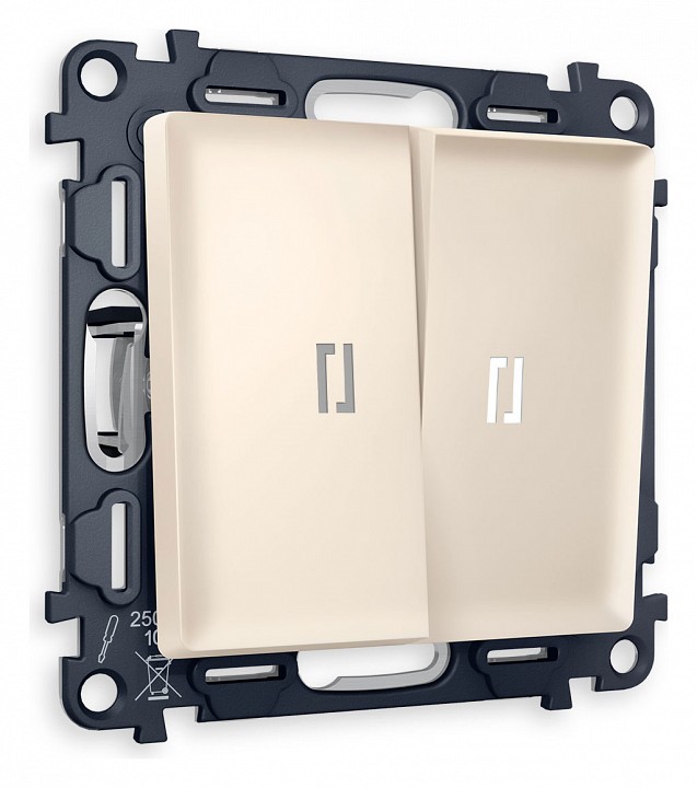 Выключатель проходной двухклавишный с подсветкой Ambrella Volt Quant MA324035