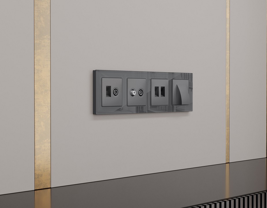 Розетка для вывод кабеля без рамки Ambrella Volt ALFA MA665810