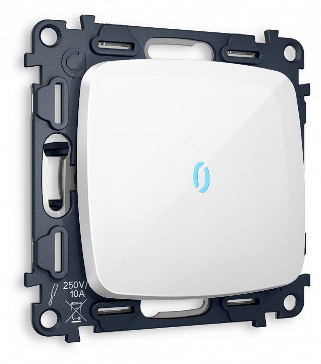 Выключатель проходной одноклавишный с подсветкой без рамки Ambrella Volt MO MO102040