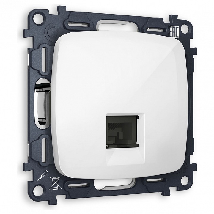 Розетка Ethernet RJ-45 и со шторками, без рамки Ambrella Volt OMEGA MO112005