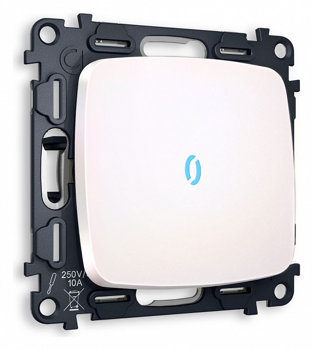 Выключатель проходной одноклавишный с подсветкой без рамки Ambrella Volt Quant MO202040