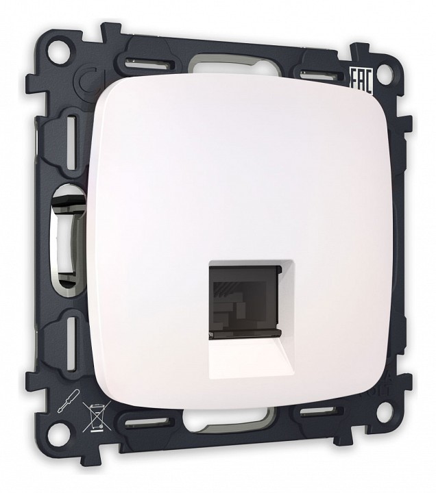 Розетка телефонная RJ-11 со штрокой, без рамки Ambrella Volt Quant MO212030