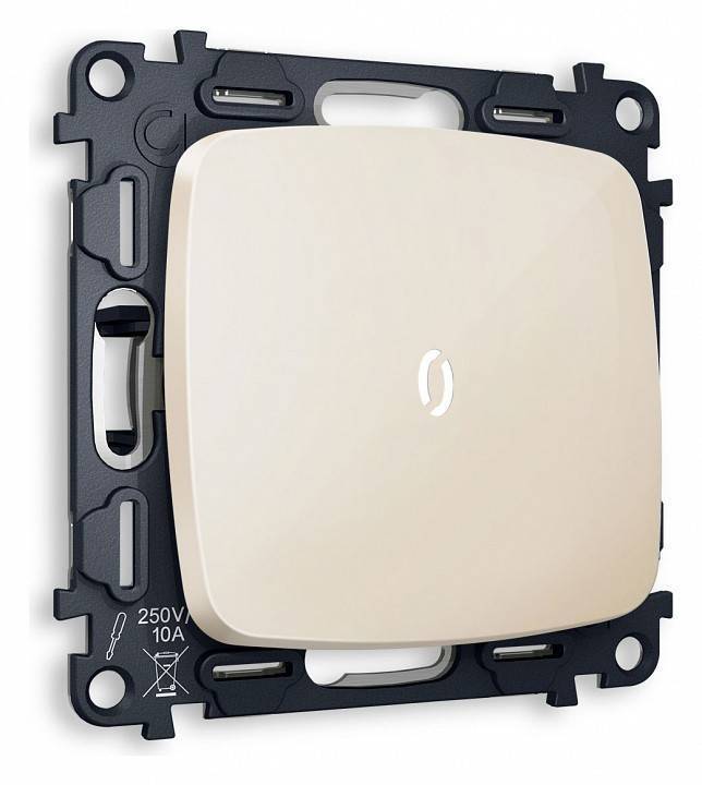 Выключатель одноклавишный с подсветкой без рамки Ambrella Volt Quant MO302015