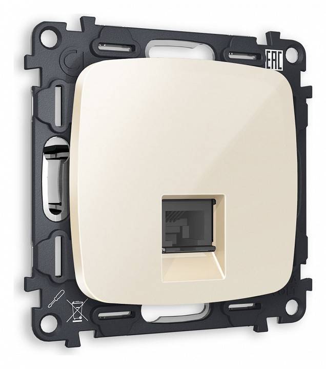 Розетка Ethernet RJ-45 и со шторками, без рамки Ambrella Volt Quant MO312010