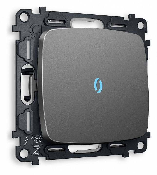 Выключатель проходной одноклавишный с подсветкой без рамки Ambrella Volt Quant MO652040