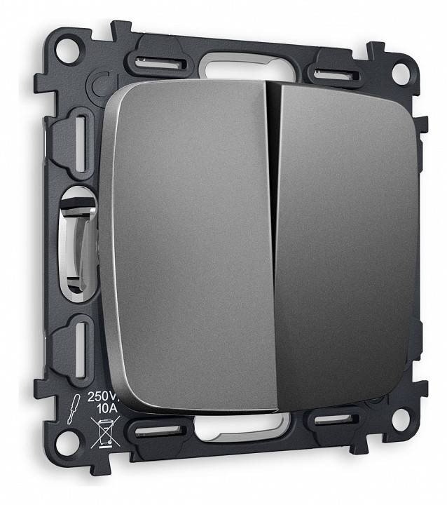 Выключатель двухклавишный без рамки Ambrella Volt Quant MO653010