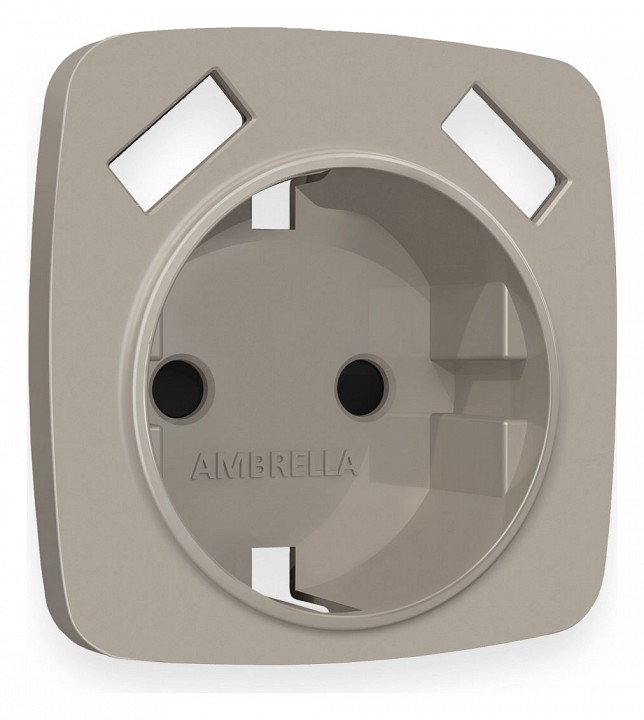 Накладка для розетки с заземлением и со шторками и 2хUSB type A Ambrella Volt Quant OP3690
